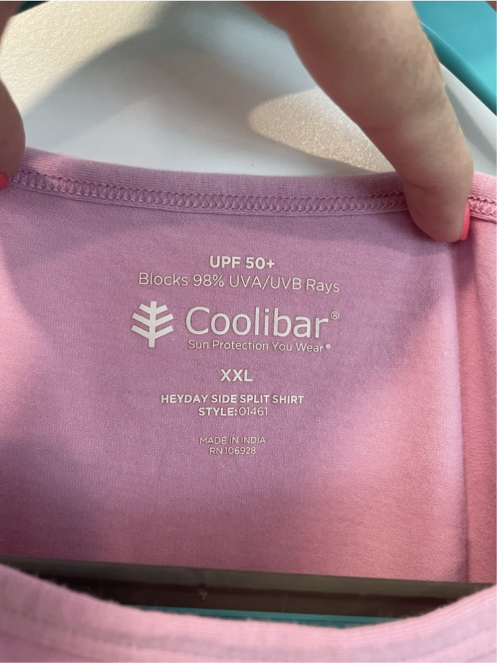 Coolibar Heyday Side Split Sun shirt Pink XXL Long Sleeve SPF 50 + - Picture 3 of 6